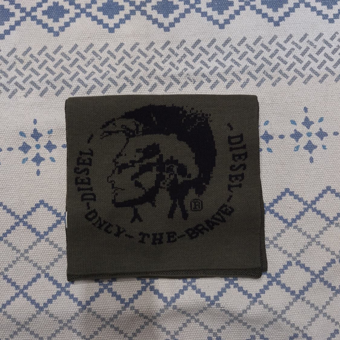 DIESEL 디젤 카키 브레이브맨 스펠아웃 로고 머플러 목도리 새상품 상품이미지2