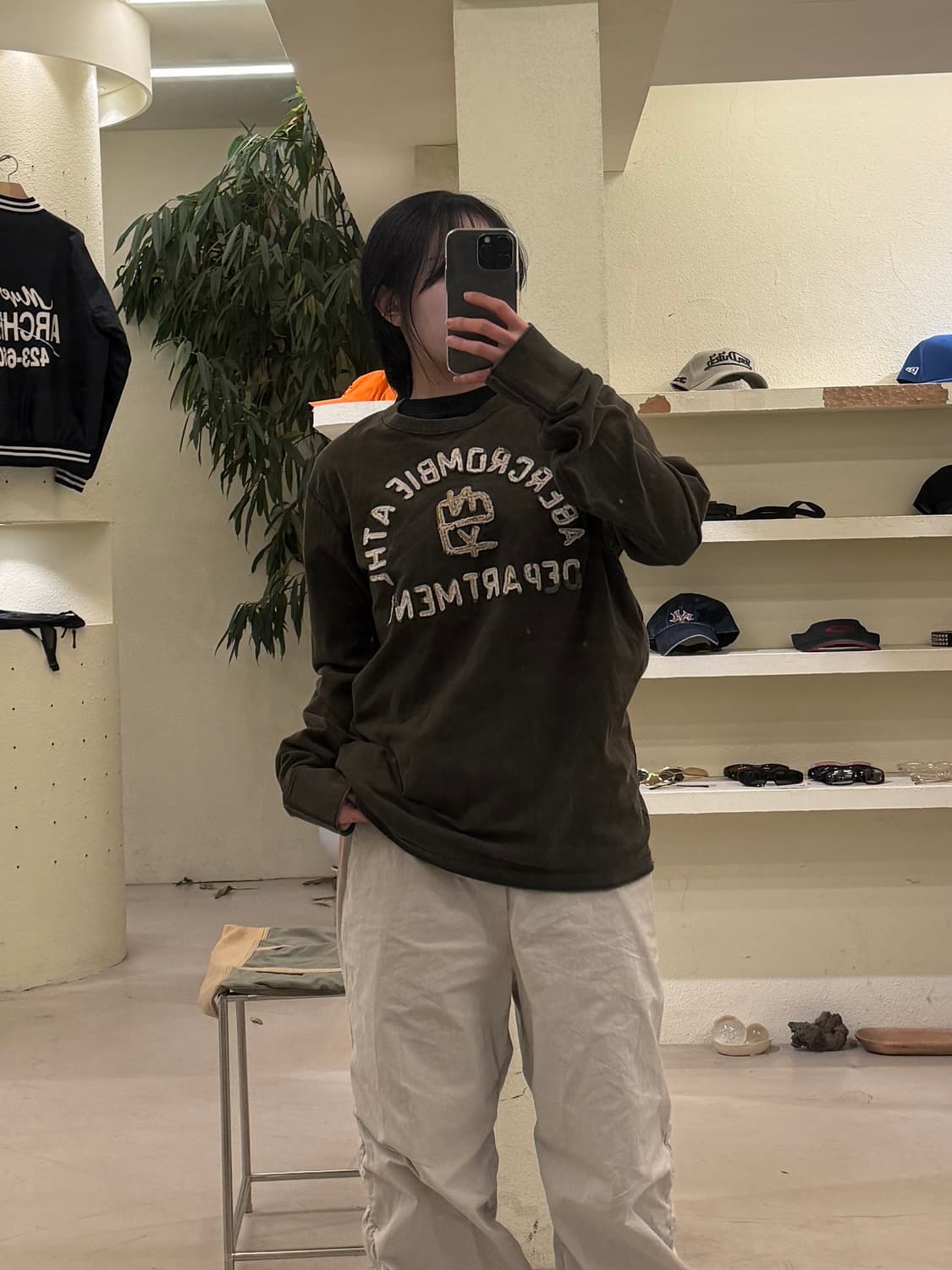 아베크롬비 아치로고 브라운 롱슬리브 U289 상품이미지1