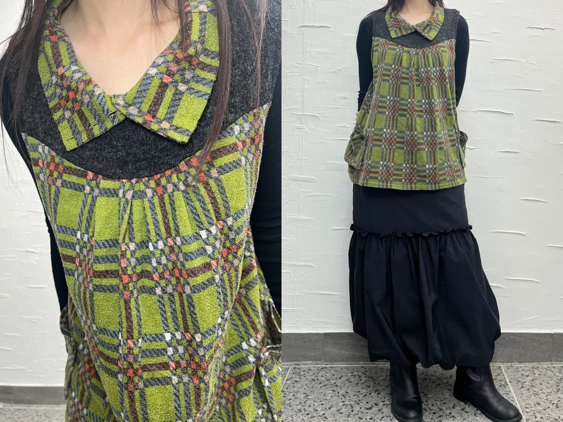 Check pattern vest 상품이미지1