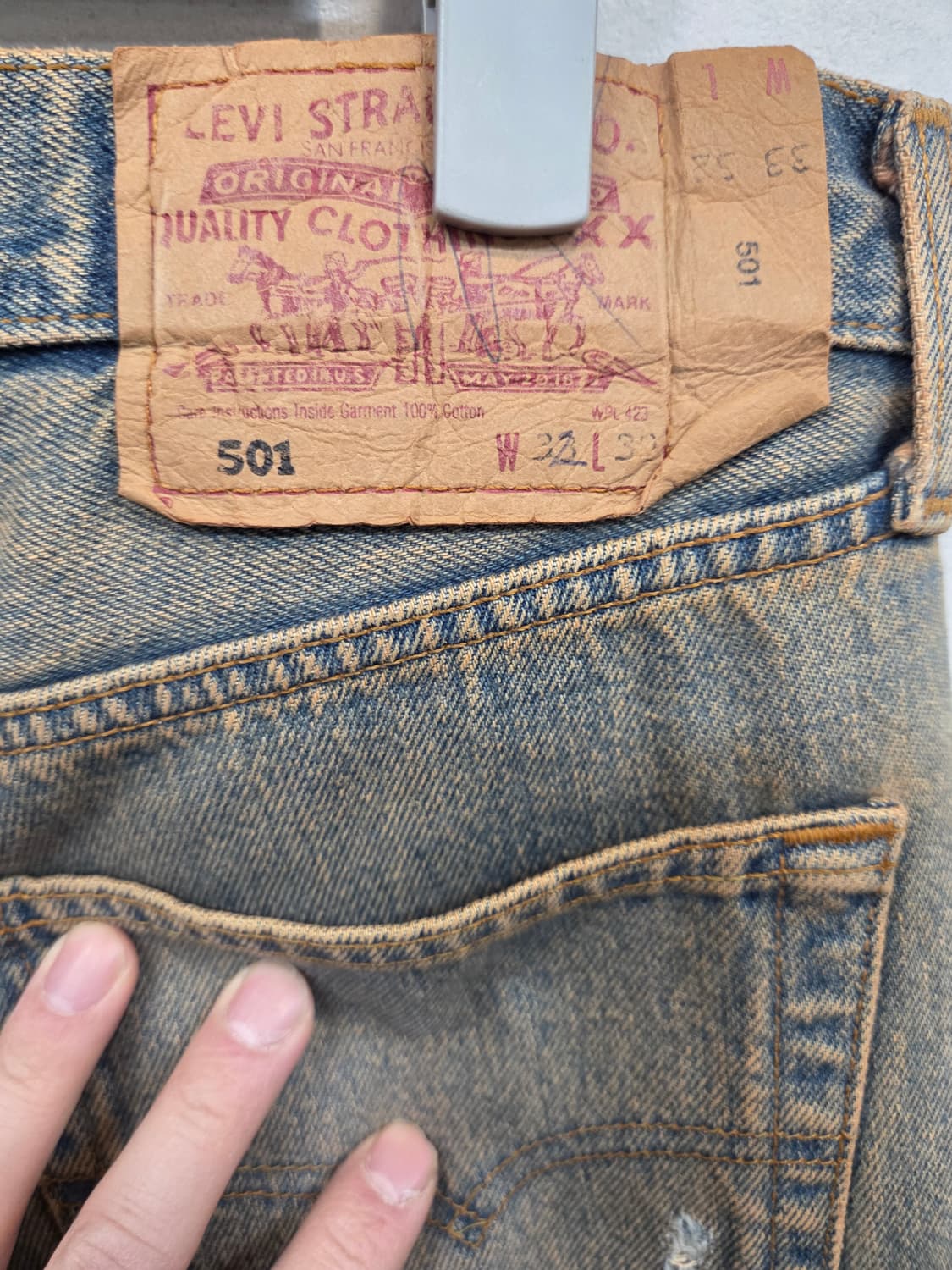 리바이스 501 데미지 녹워싱 데님팬츠 30 상품이미지3