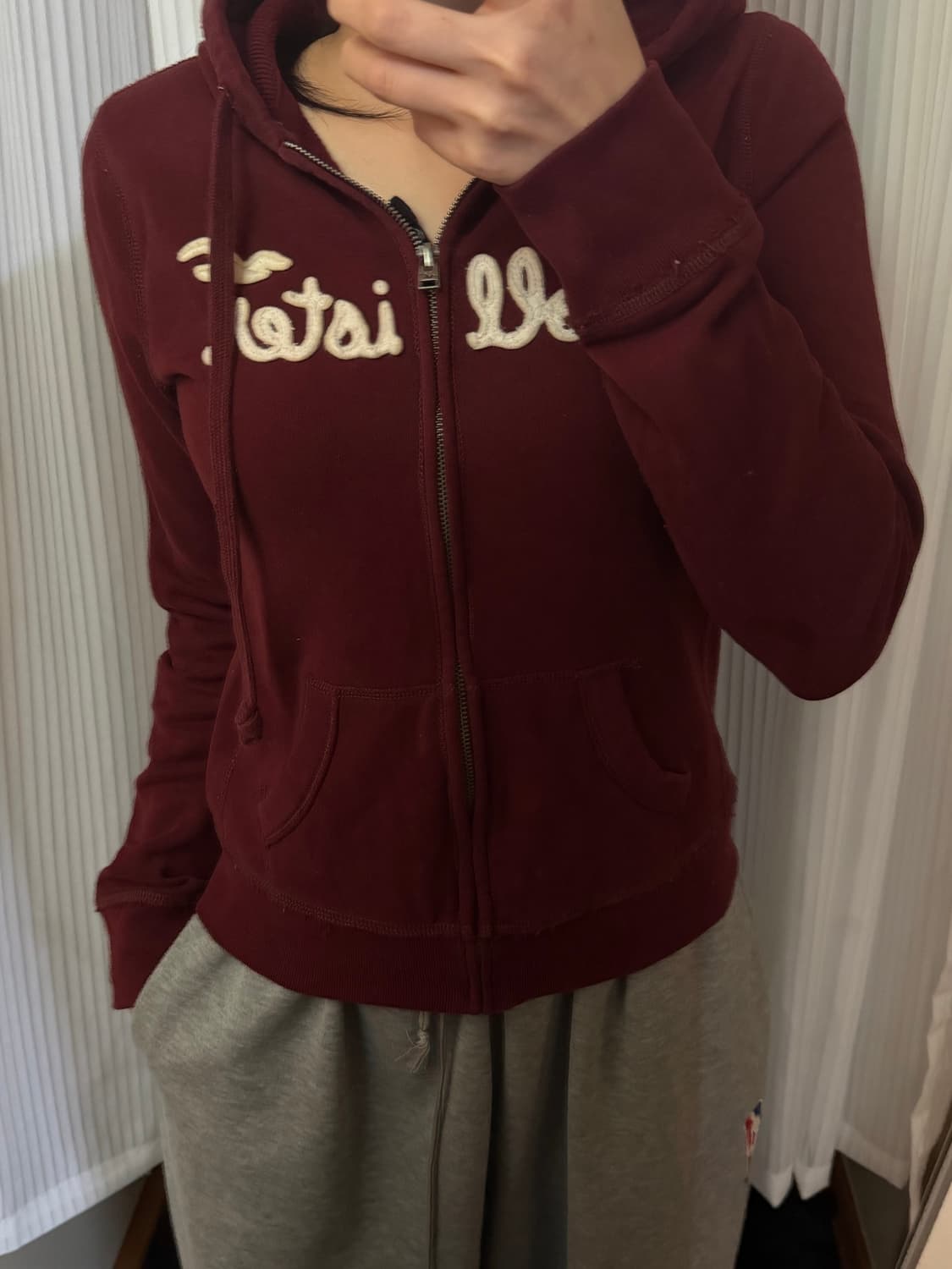 홀리스터 버건디 후드집업 m 상품이미지1