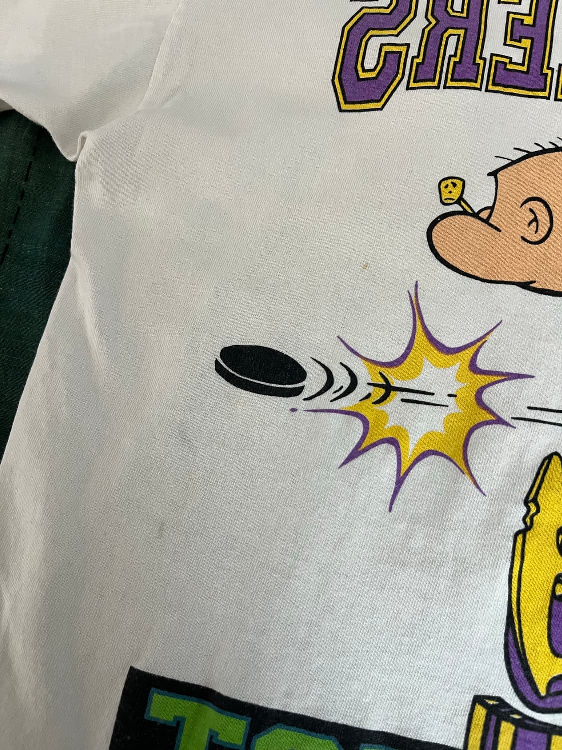 90s USA Murina 빈티지 뽀빠이 하키 싱글스티치 티셔츠 상품이미지4