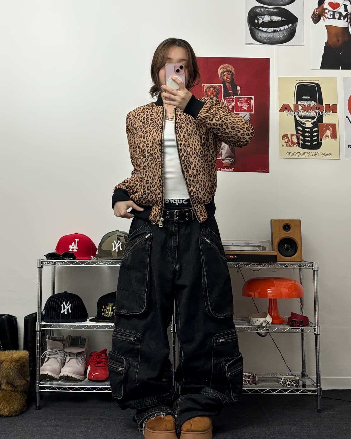 올드 빈티지 레오파드 블루종 자켓 상품이미지4