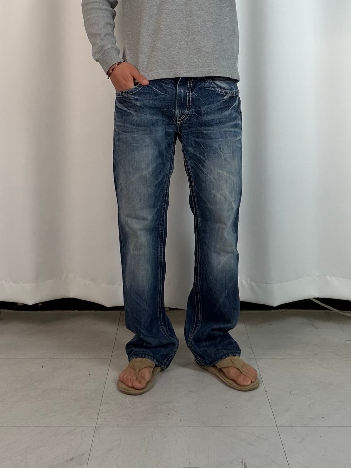 a603) 30 버커루 빈티지 워싱 데님/청바지 상품이미지4