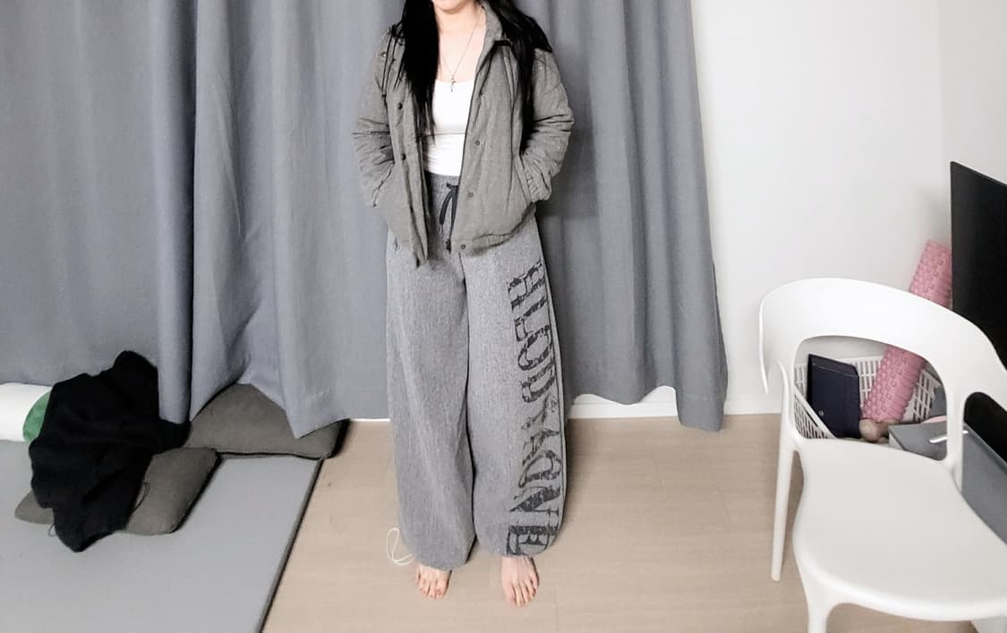 그레이 퍼 숏패딩 상품이미지1