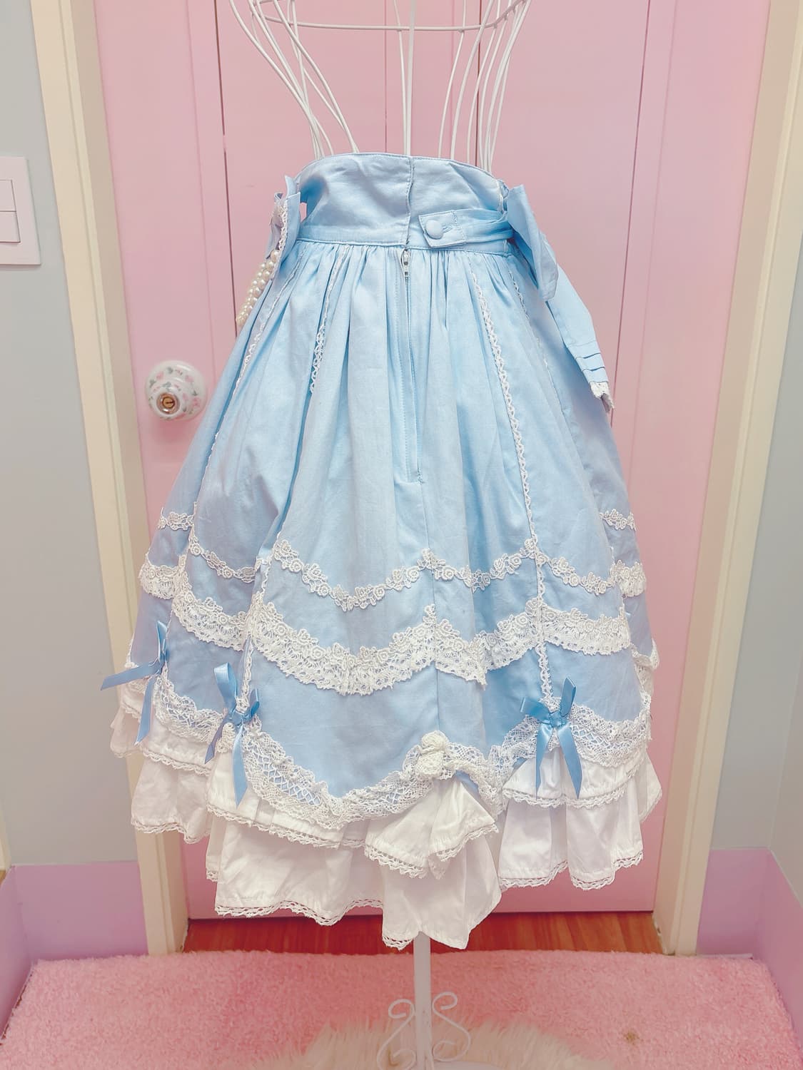 BODYLINE blue lolita lace ribbon skirt 상품이미지3