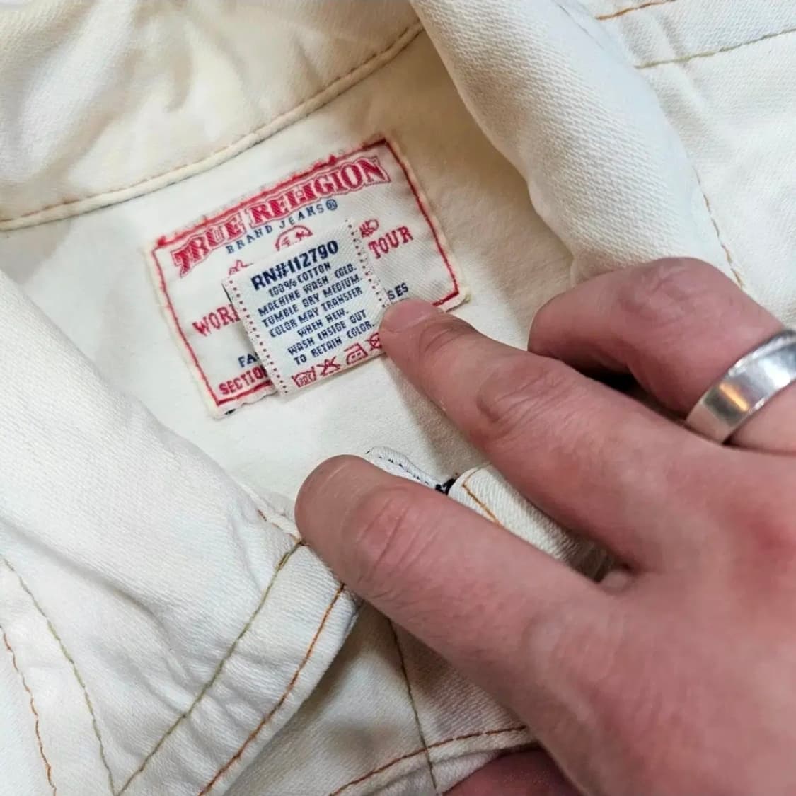 트루릴리젼 y2k 빈티지 JIMMY 화이트 숏 데님자켓 S size 상품이미지7