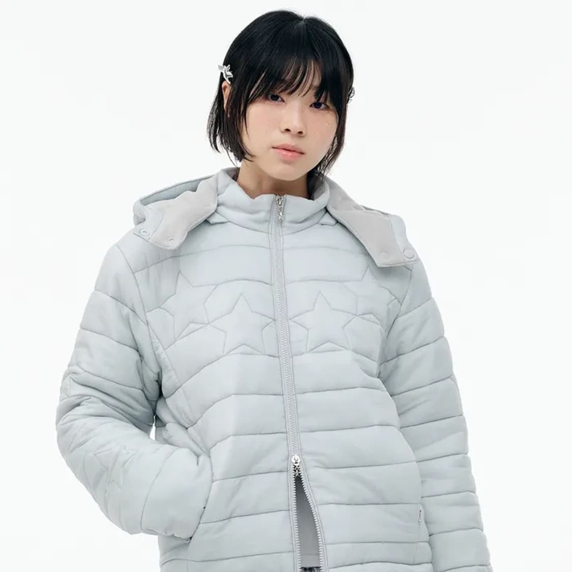 뚜오미오 패딩 star padded jacket [light grey]  상품이미지2