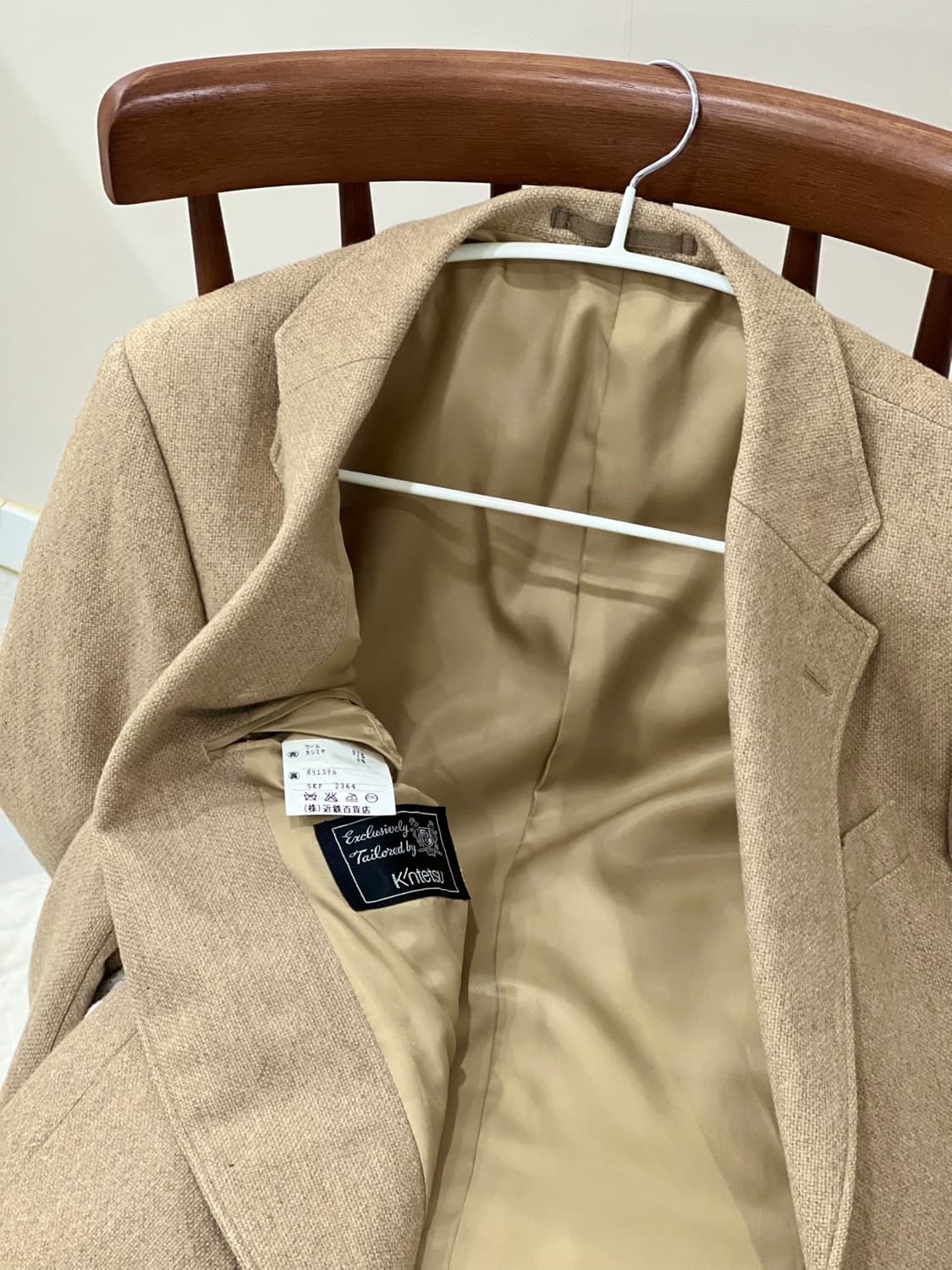 울 캐시미어 베이지 클래식 자켓 상품이미지6