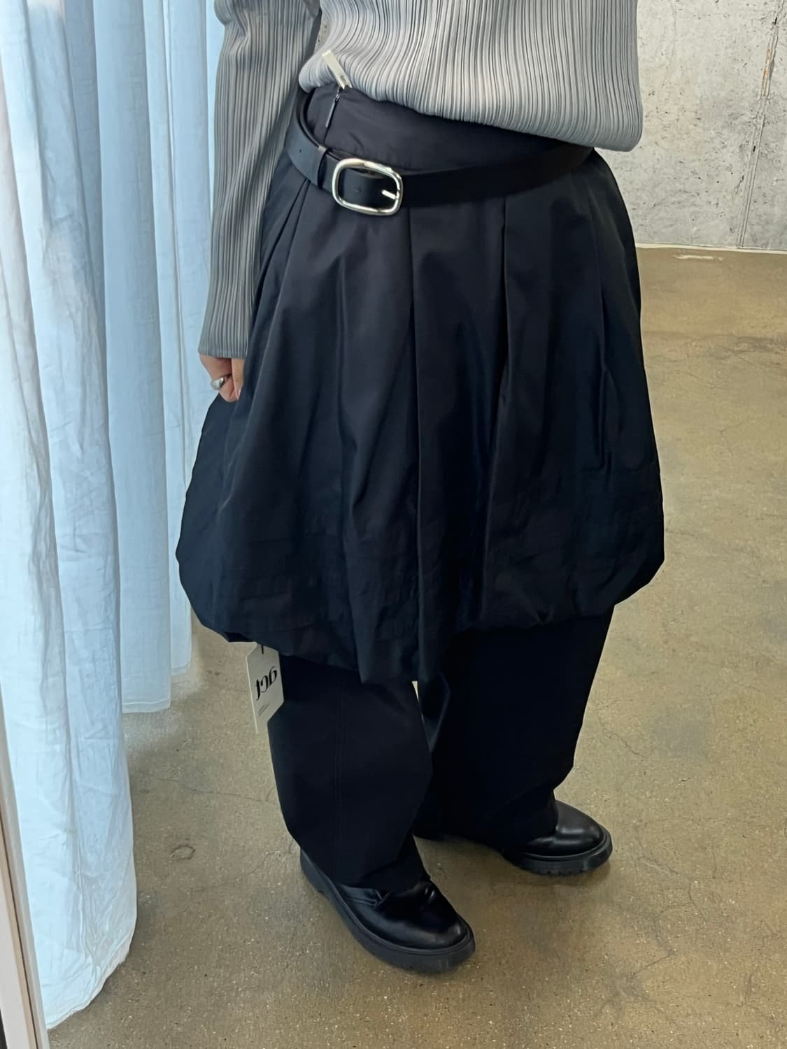 Rene 르네 벌룬 스커트 네이비 상품이미지4