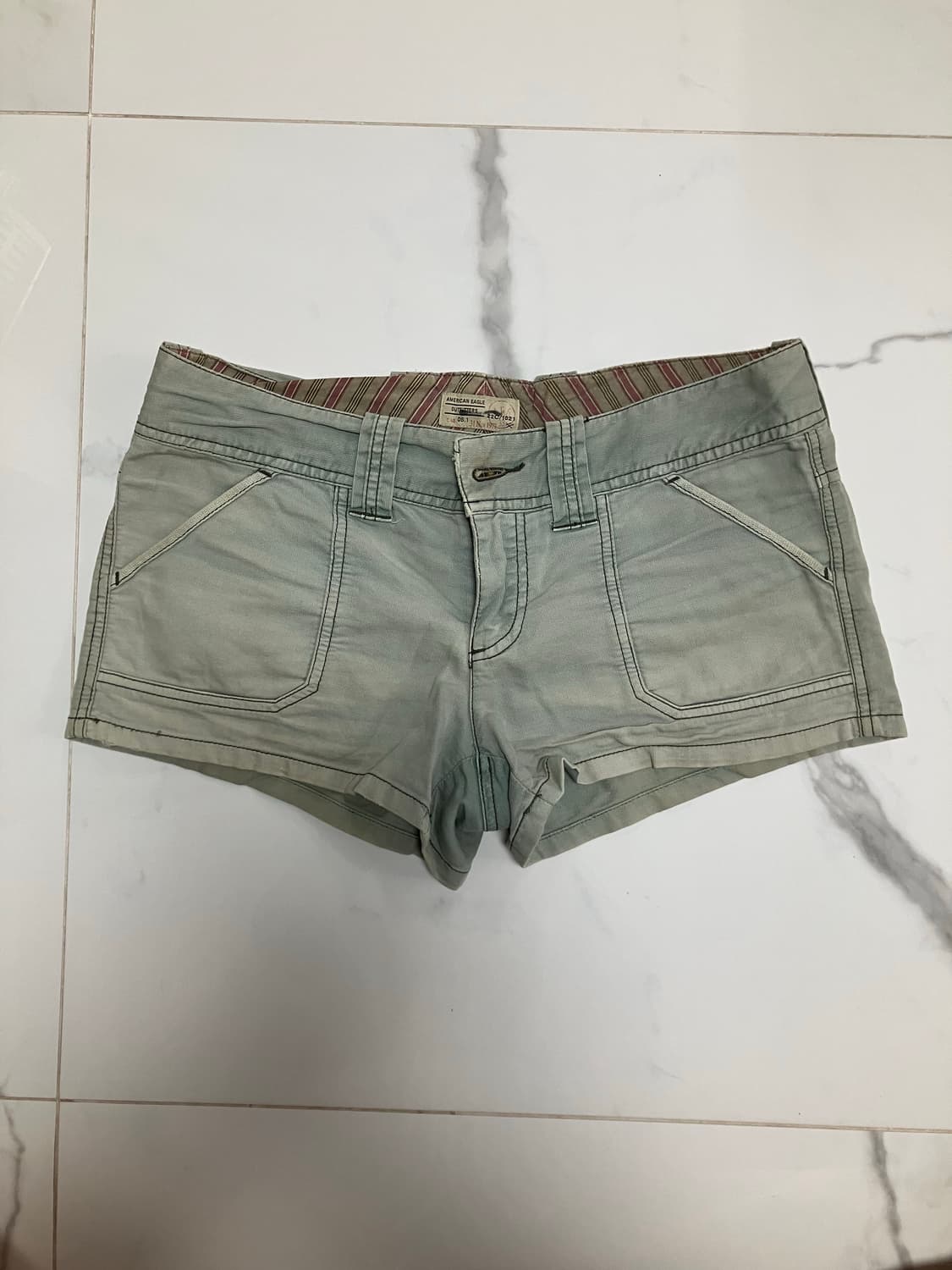 아메리칸이글 Y2K 밀리터리 로우라이즈 카고 마이크로 미니 쇼츠 핫팬츠 상품이미지1