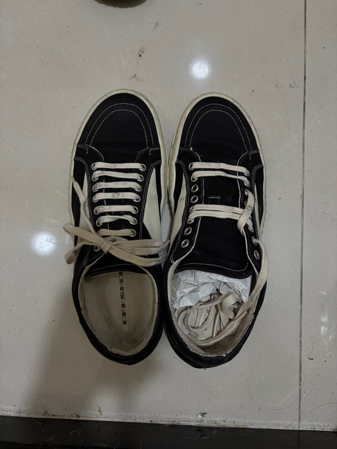 [43] 릭오웬스 다크쉐도우 빈티지 스니커즈 블랙밀크 상품이미지2