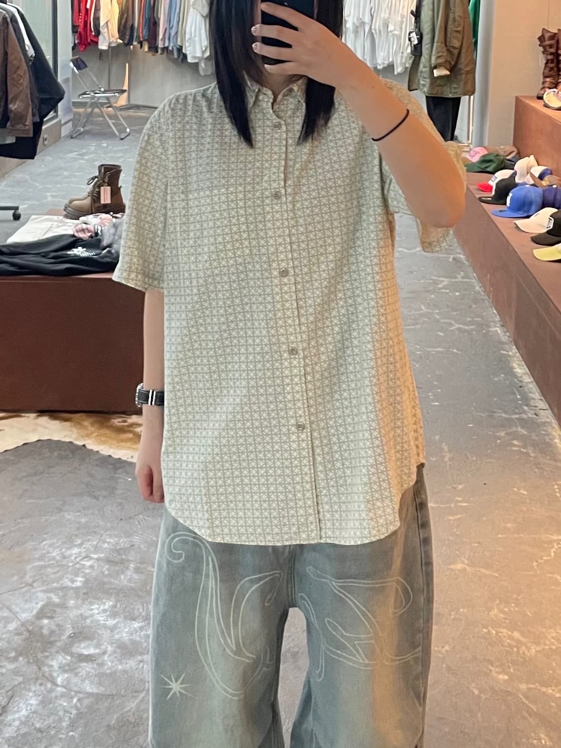 스투시 90s 채크패턴 반팔셔츠 H1686 상품이미지1