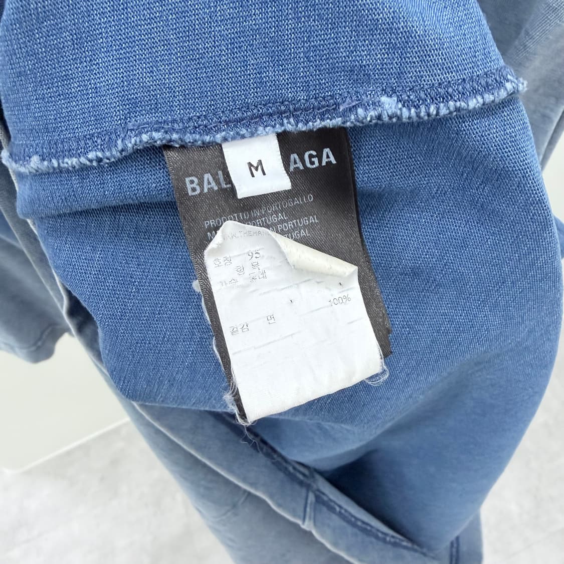 [S+급/M] 발렌시아가 워싱 반팔 티셔츠 블루 상품이미지6