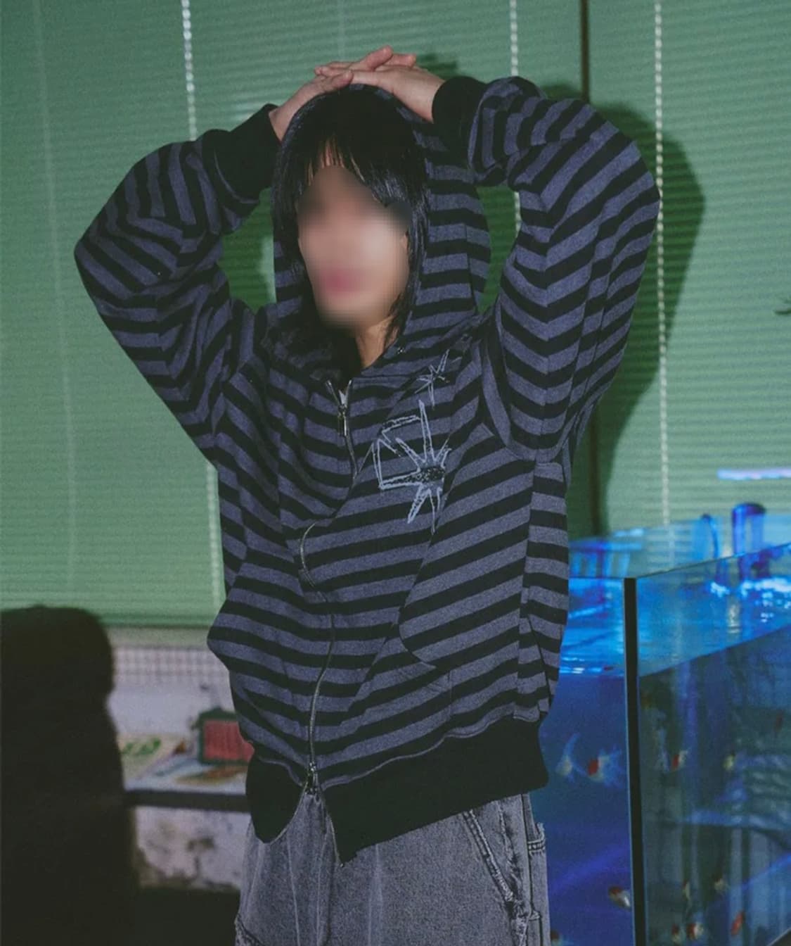 언타이틀 스트라이프 후드집업 상품이미지1