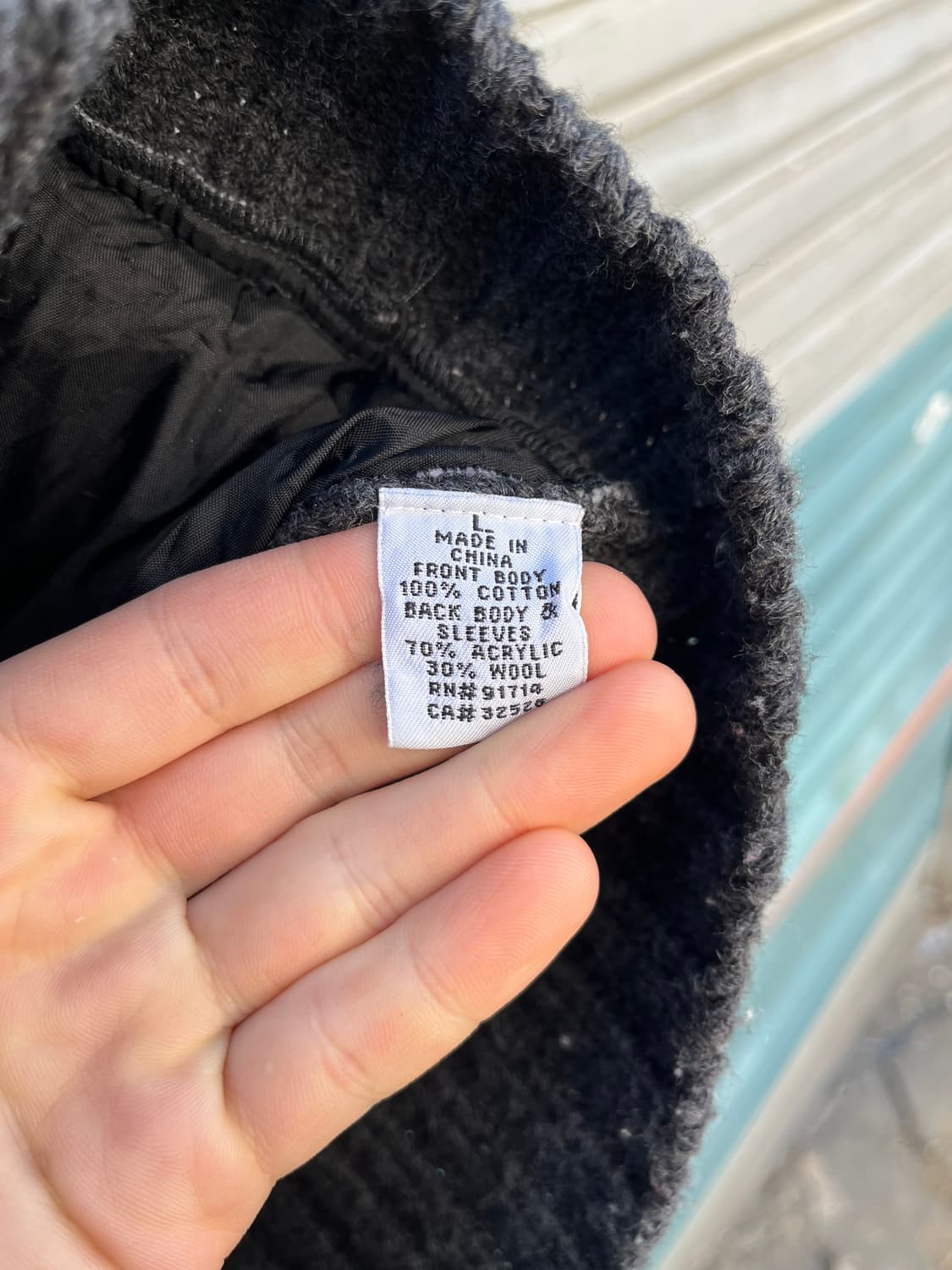 90s Armani Exchange 골덴 판넬 니트 집업 상품이미지8