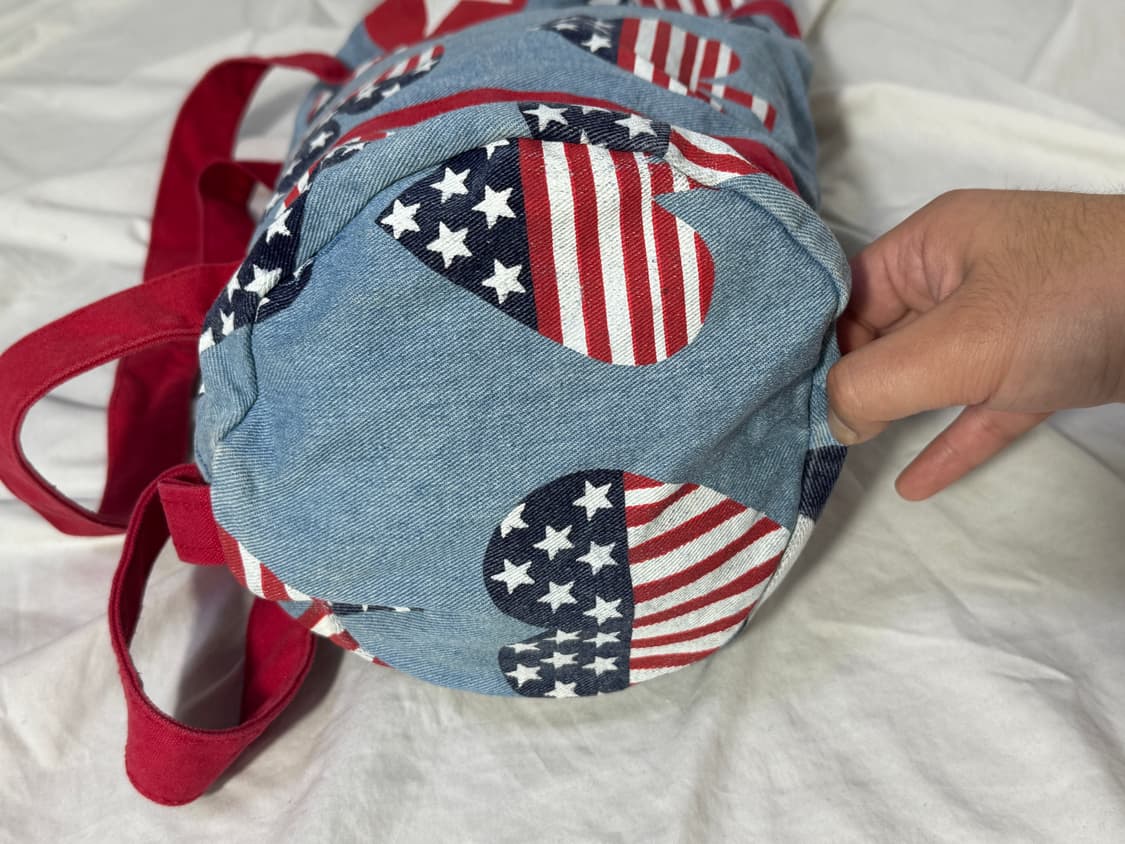 빈티지 성조기 패턴 미니 데님 더플백 상품이미지3