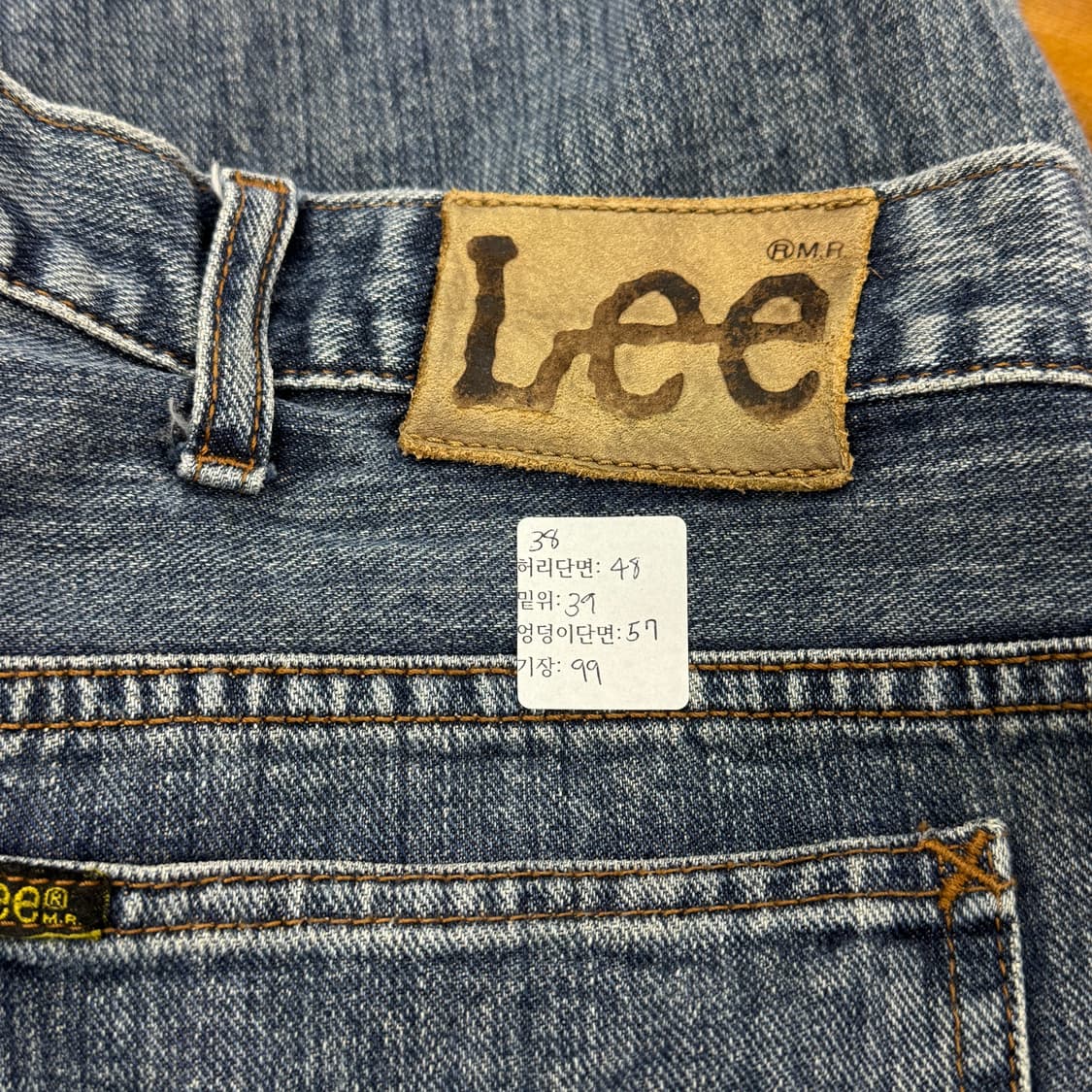 LEE 연청 워싱 Y2K 일자핏 데님 남성 빅사이즈 청바지 상품이미지2