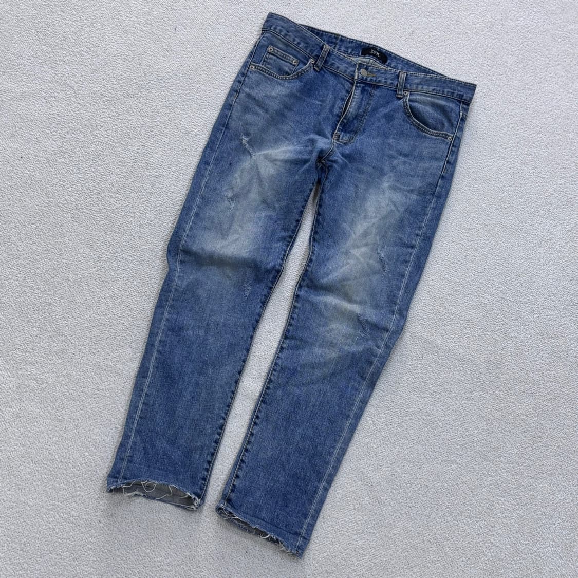 L TDH 남성 워싱 연청 데님 팬츠 0518E 상품이미지1