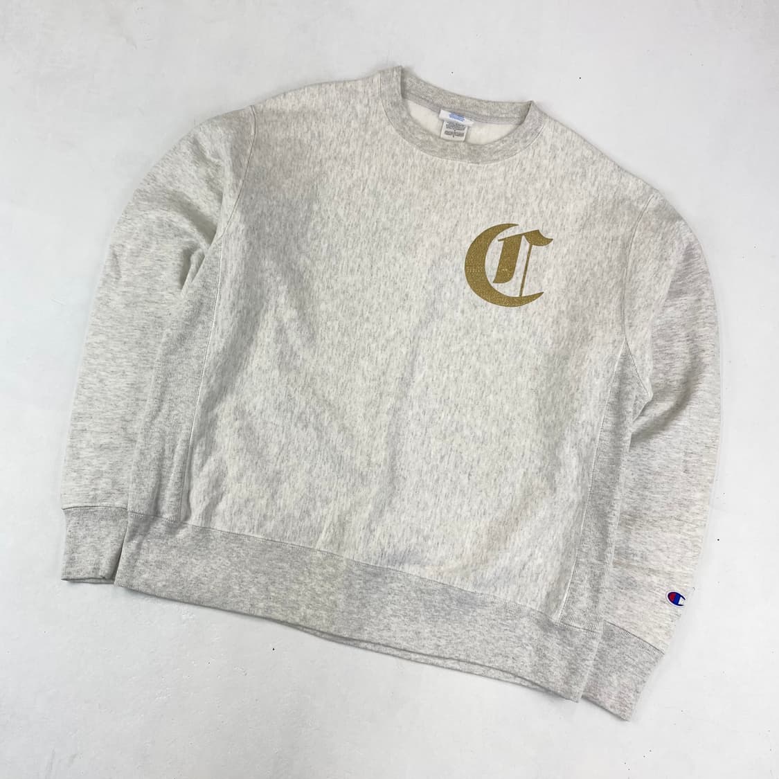 챔피언 리버스위브 블루 택 스펠아웃 빅로고 그레이 스웻 맨투맨 (100) 상품이미지3