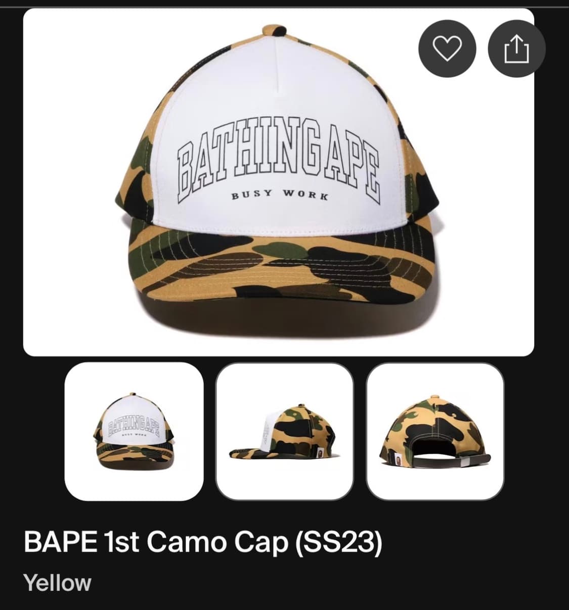 BAPE 1st 카모 캡 상품이미지1