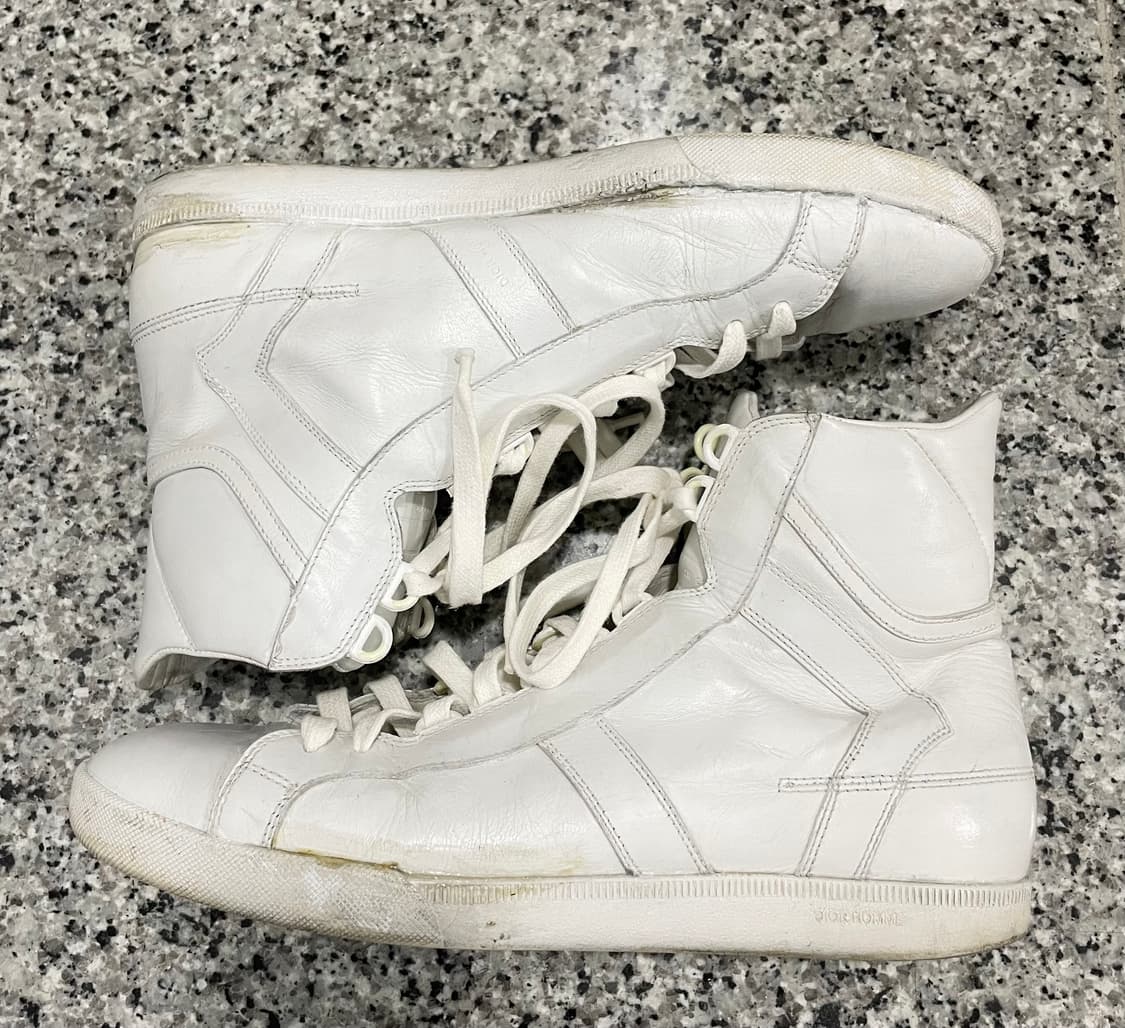 디올옴므 04ss 스트립 스니커즈 하이탑 화이트 상품이미지5