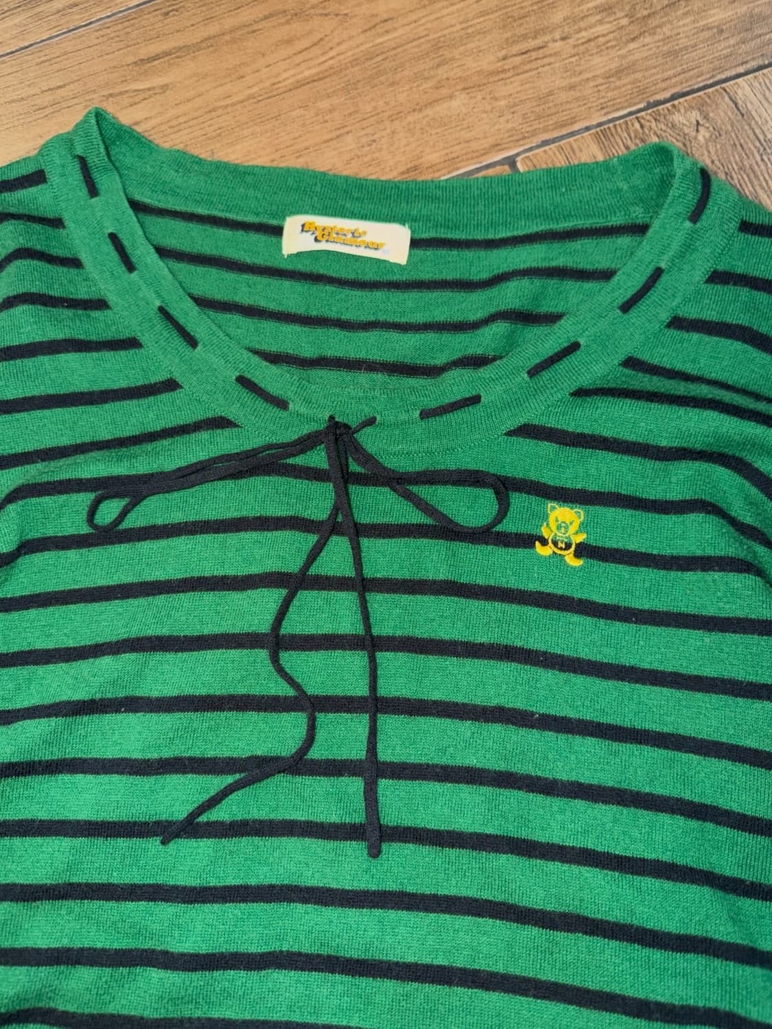 히스테릭글래머 퍽베어 스트라이프 리본 디테일 얇니트 상품이미지9