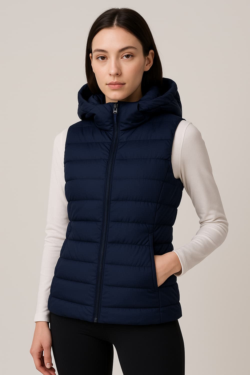 안다르 Andar 여성 오리털 미쳤다핏 요가패딩 누빔 조끼44~55 상품이미지1