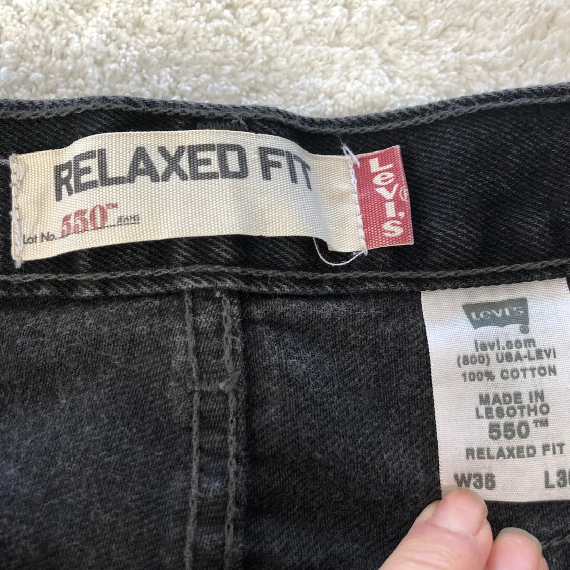 리바이스 550 흑청 데님팬츠 상품이미지7