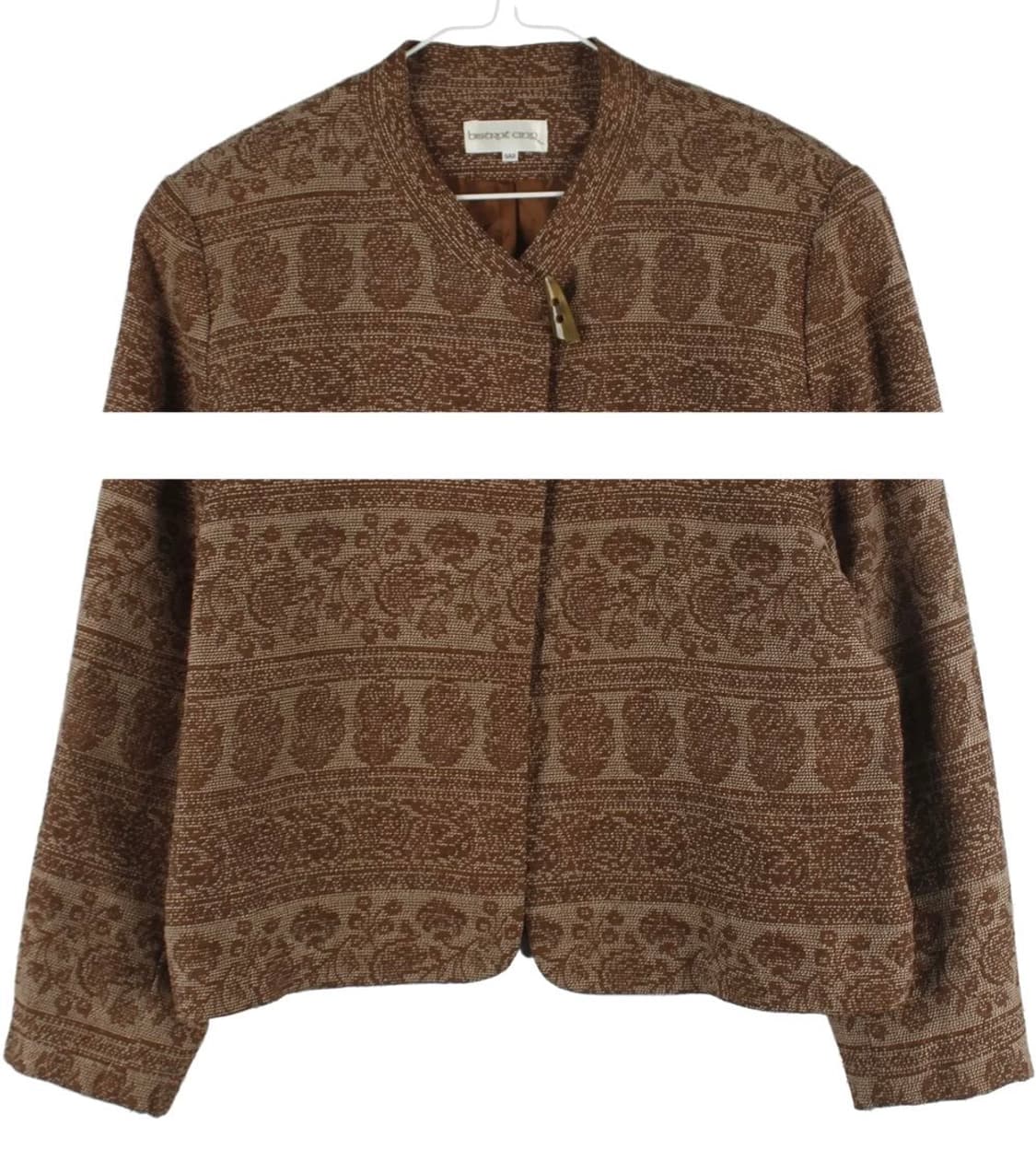 BISTROT CINQ 페이즐리 패턴 소뿔 단추 원버튼 자켓 상품이미지2