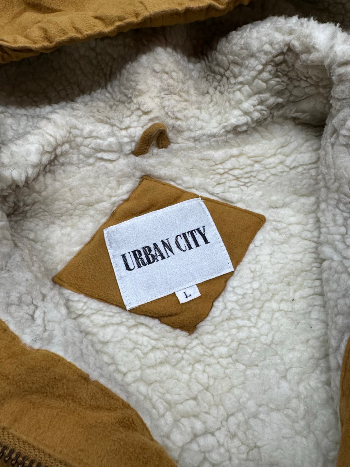 L)Vintage URBAN CITY 머스타드 양털 후드집업 상품이미지3