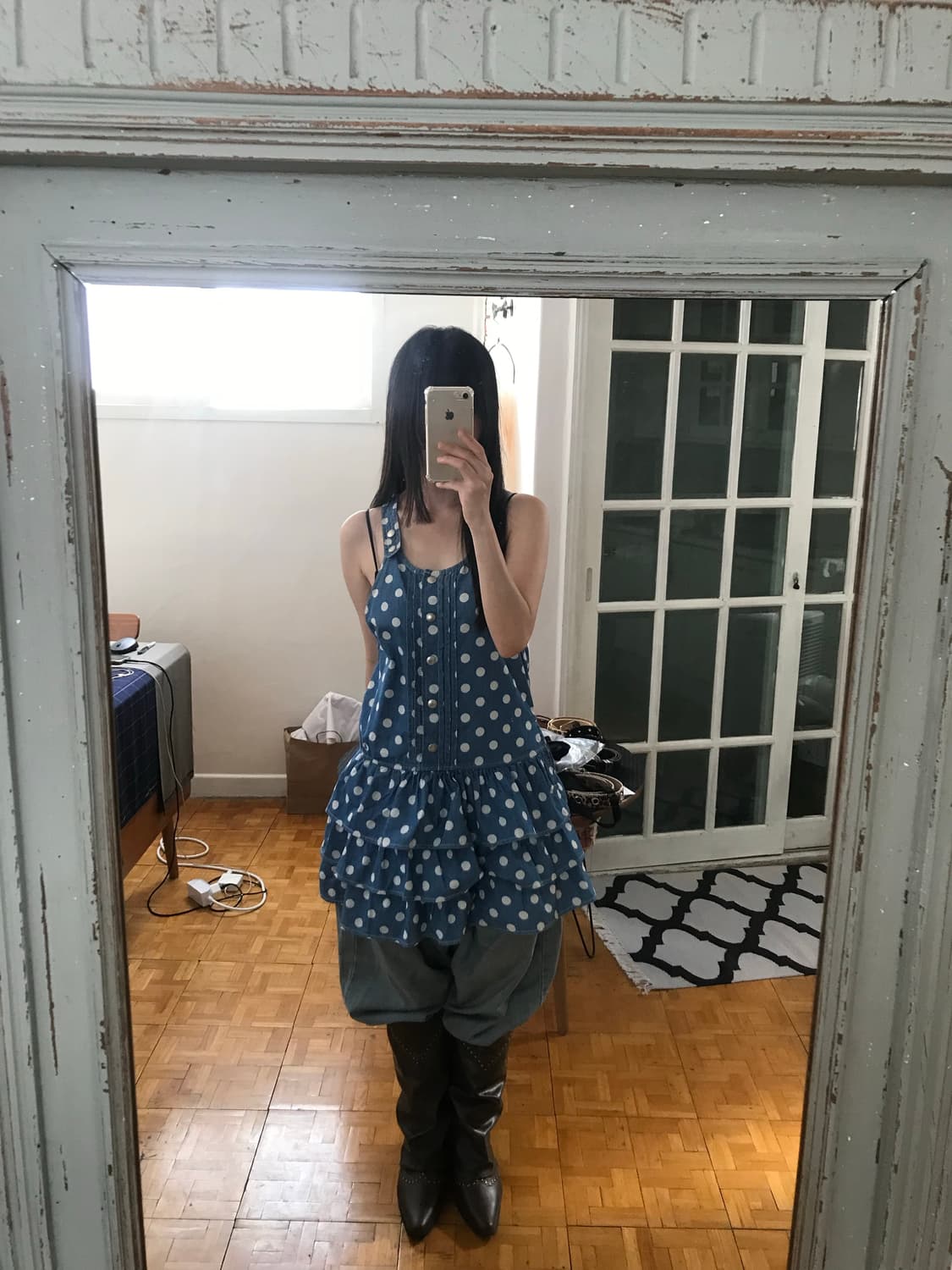 vintage dot pattern one-piece 상품이미지3