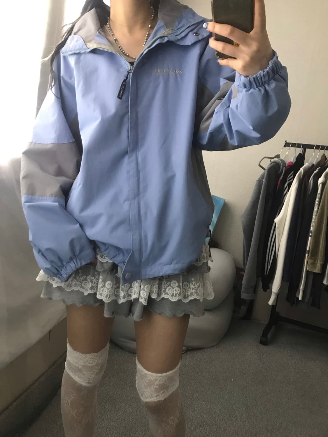 콜롬비아 연하늘 바람막이 상품이미지6