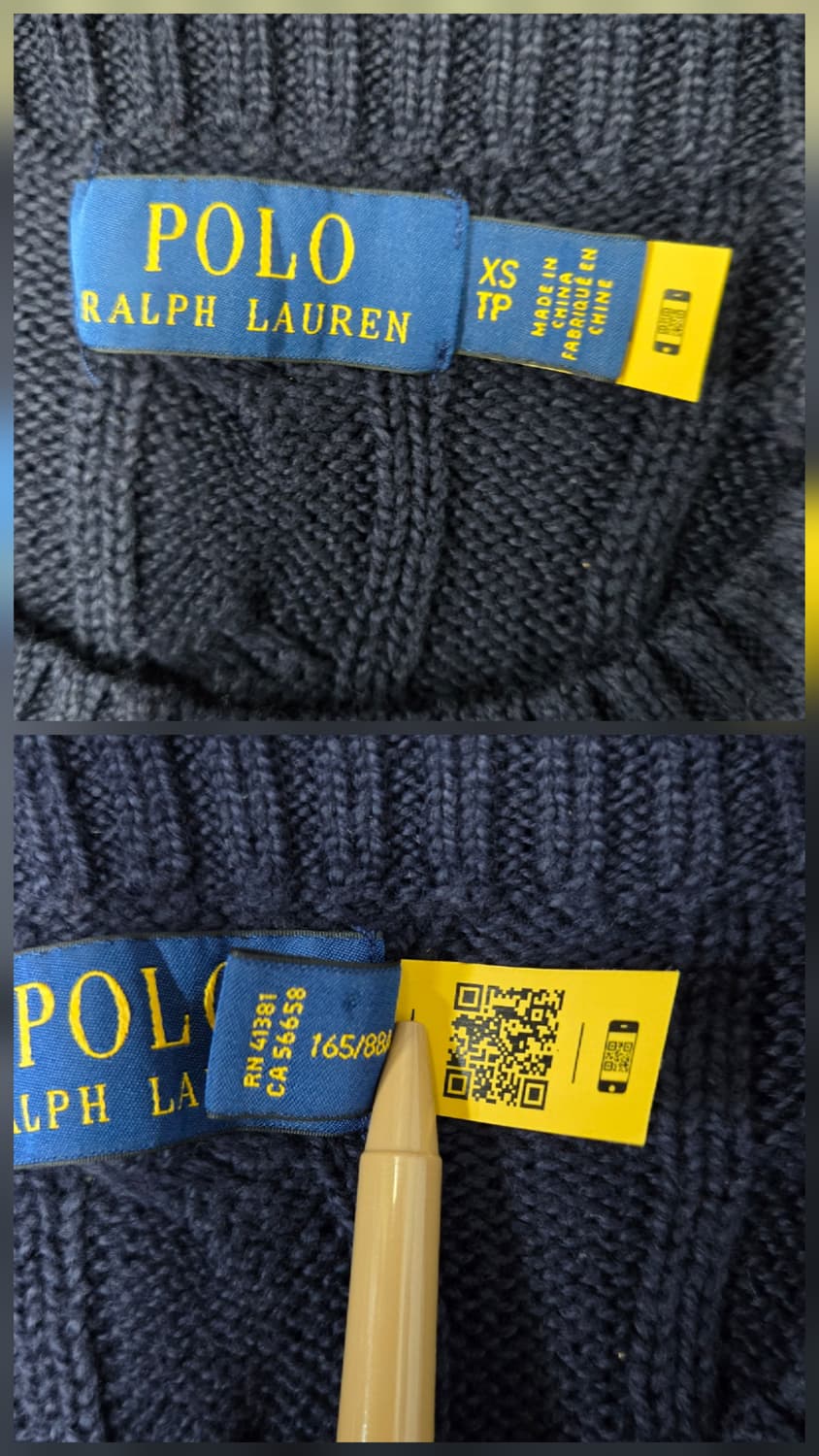 폴로 랄프로렌  케이블 니트 코튼 스웨터 네이비 상품이미지9