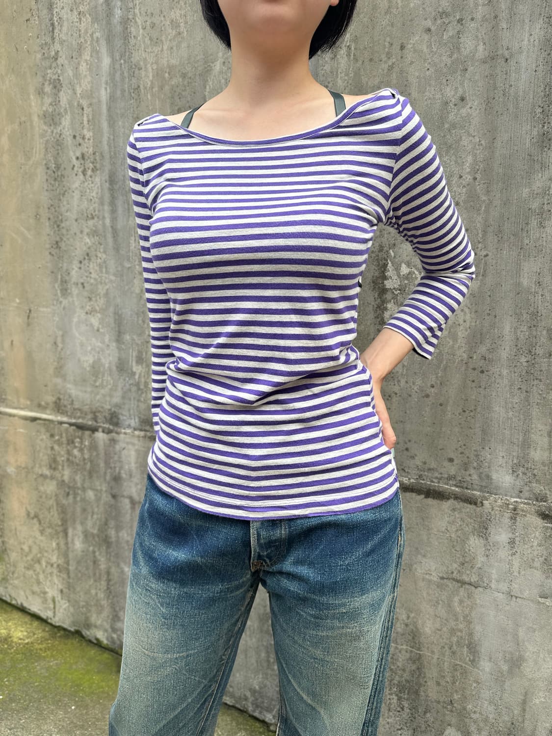 Stussy Girl line stripe 3-quarter sleeve 상품이미지2