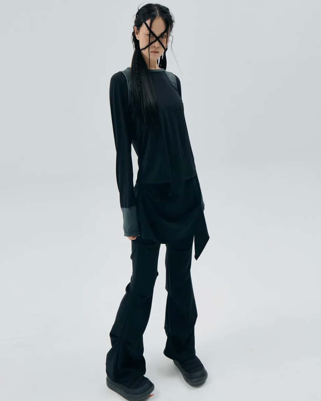 OJOS 오호스 랩 오버 턱 팬츠 상품이미지1