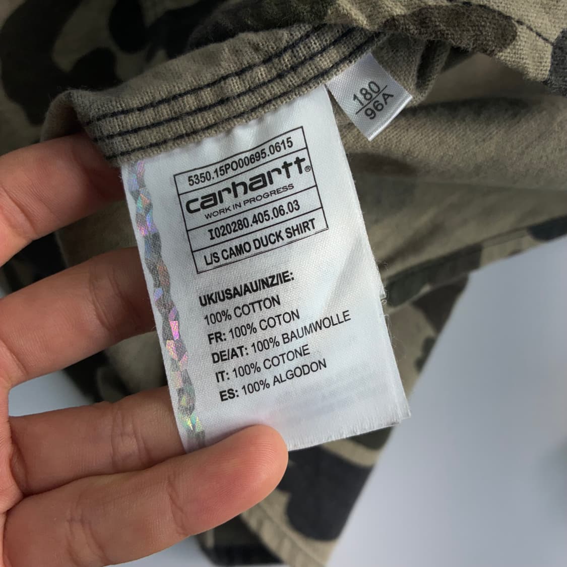 Carhartt  칼하트 WIP 카모플라주 립스탑 워크 셔츠  상품이미지7