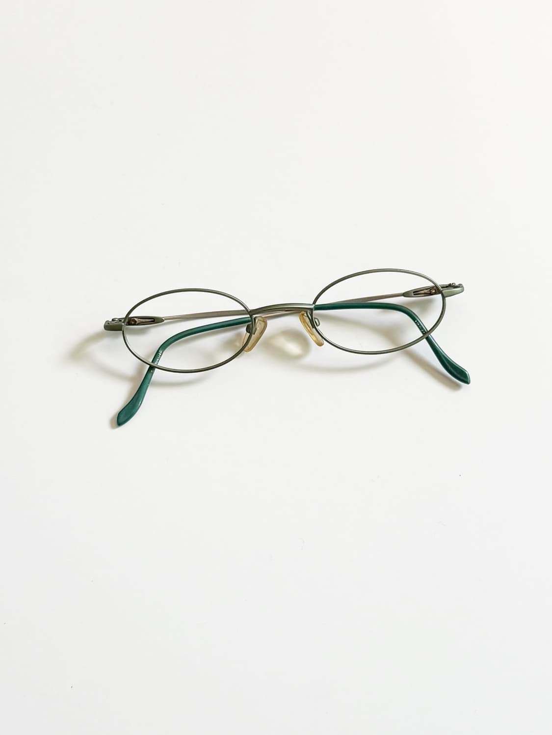 90s 올리브 그린 슬림 오벌 프레임 빈티지 안경 상품이미지1