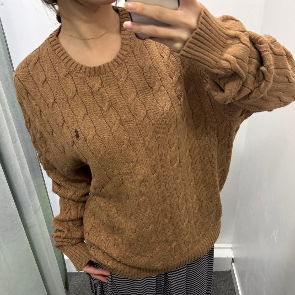 폴로 브라운 꽈베기 니트 상품이미지2