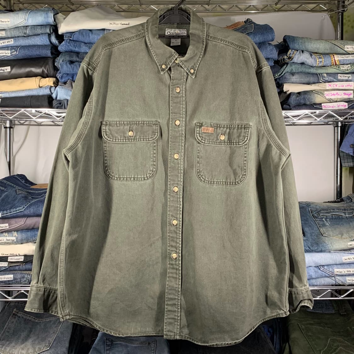 [L] 칼하트 헤비코튼 워크셔츠 그레이 상품이미지2