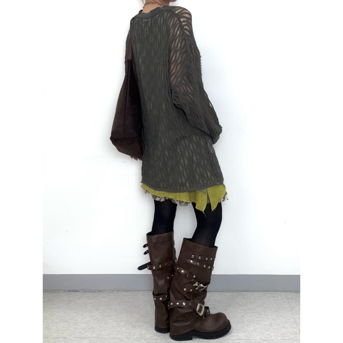 빈티지 레이어드 슬리브리스 원피스 상품이미지6