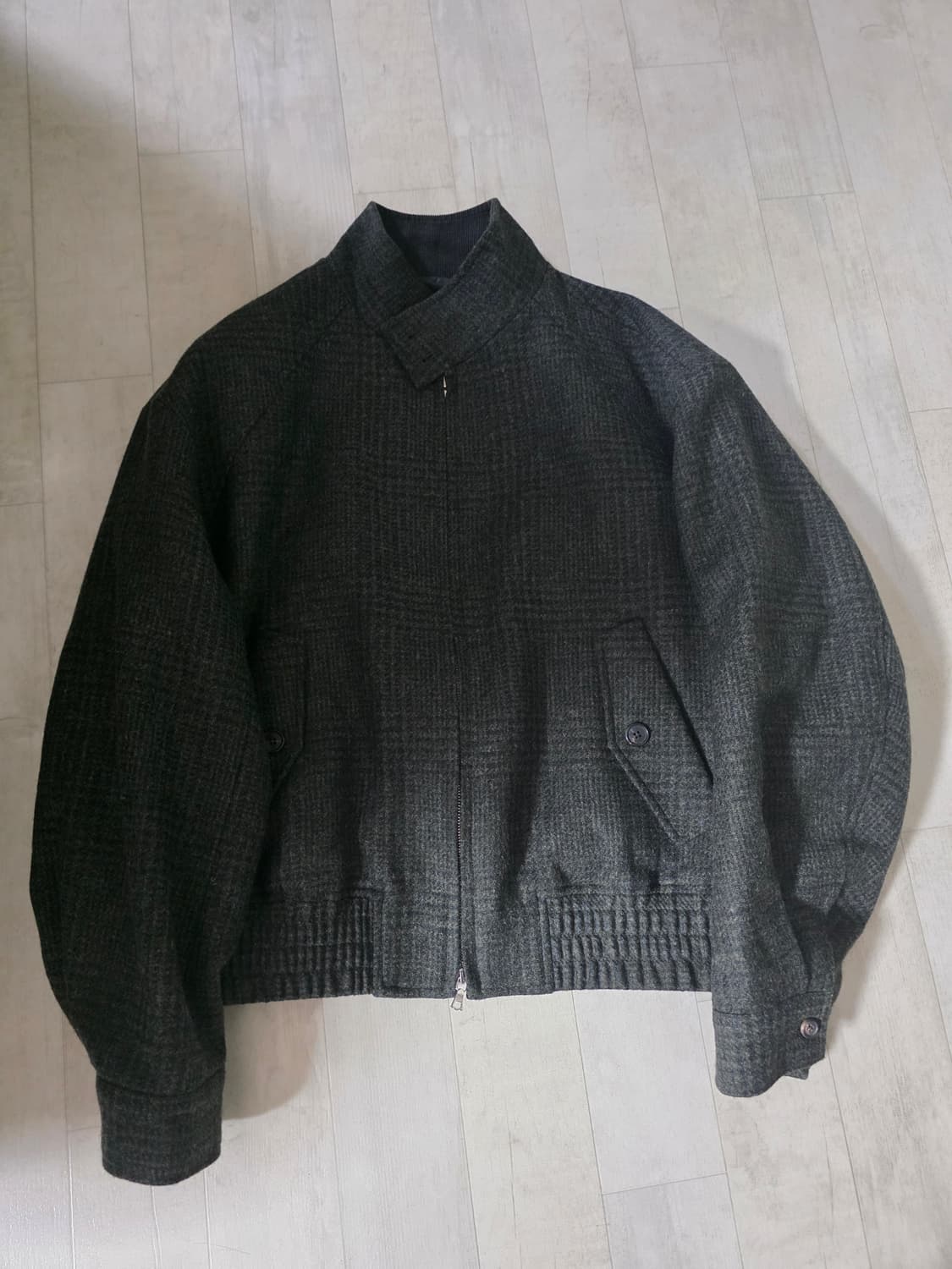 포커페이스 오버사이즈 문 트위드 해링턴 블루종 48 상품이미지2