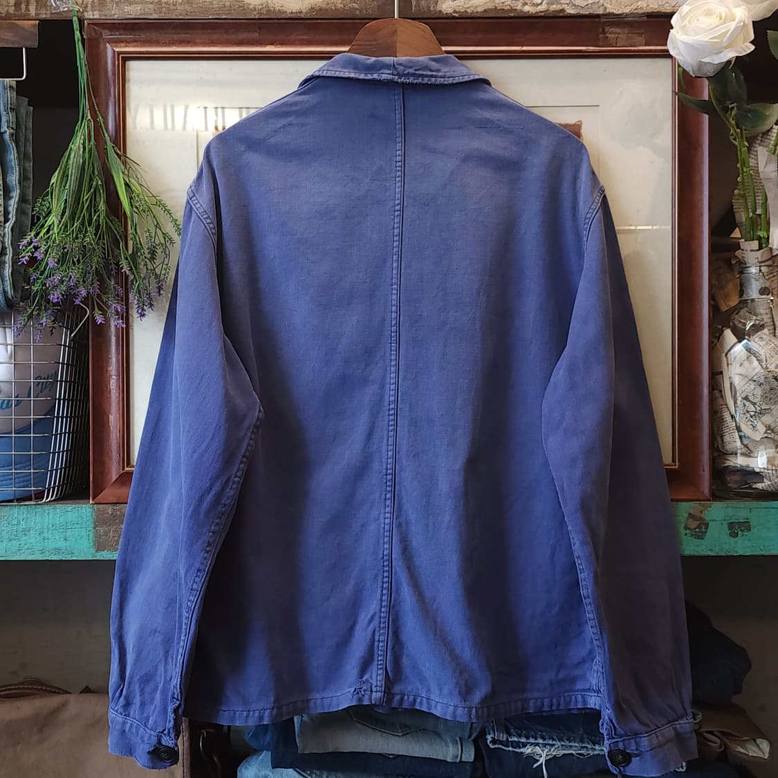 60s 프렌치 워크자켓 프렌치자켓 페이딩 블루 퍼플 52 상품이미지3