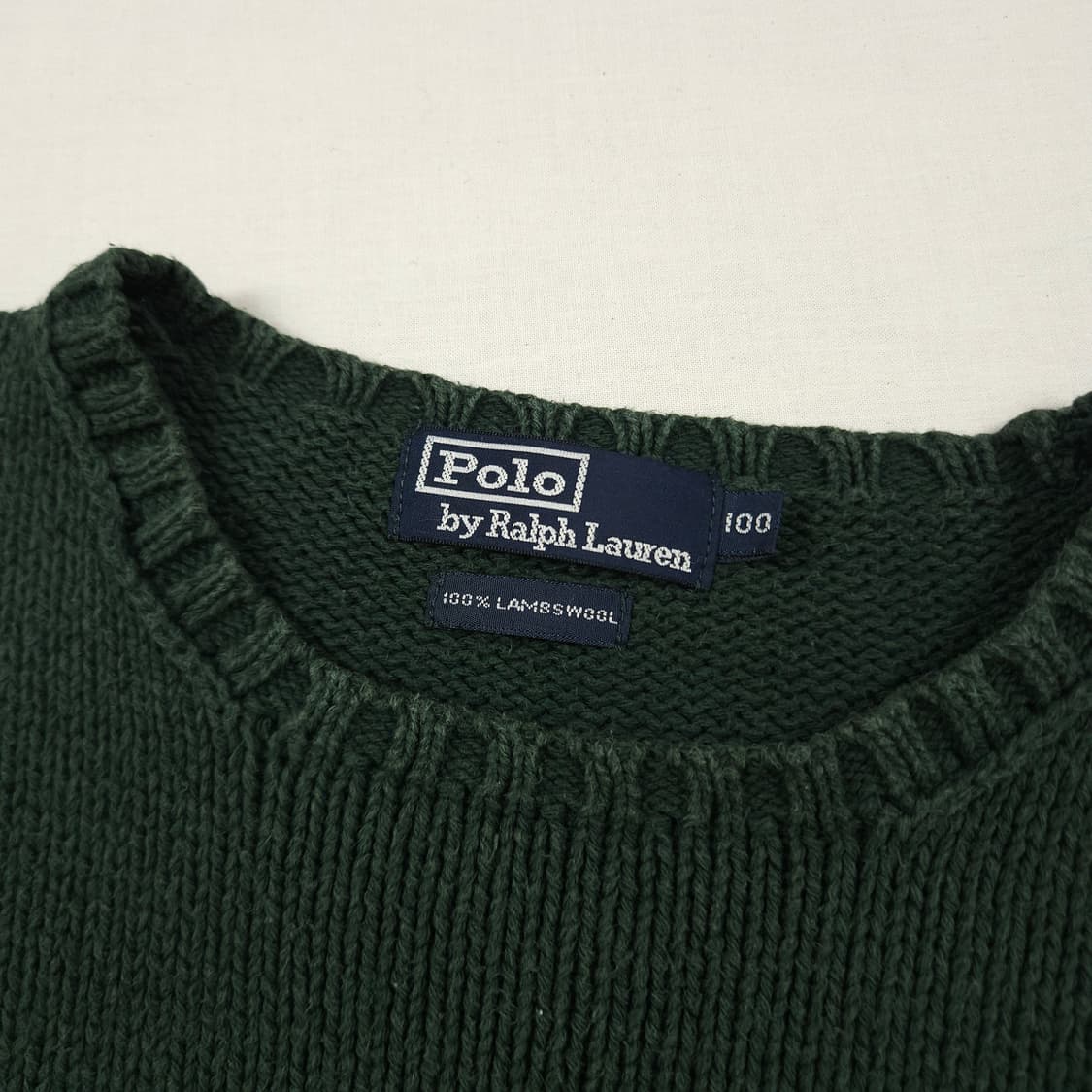 L(100)폴로 랄프로렌 크루넥 니트 포레스트그린 상품이미지4