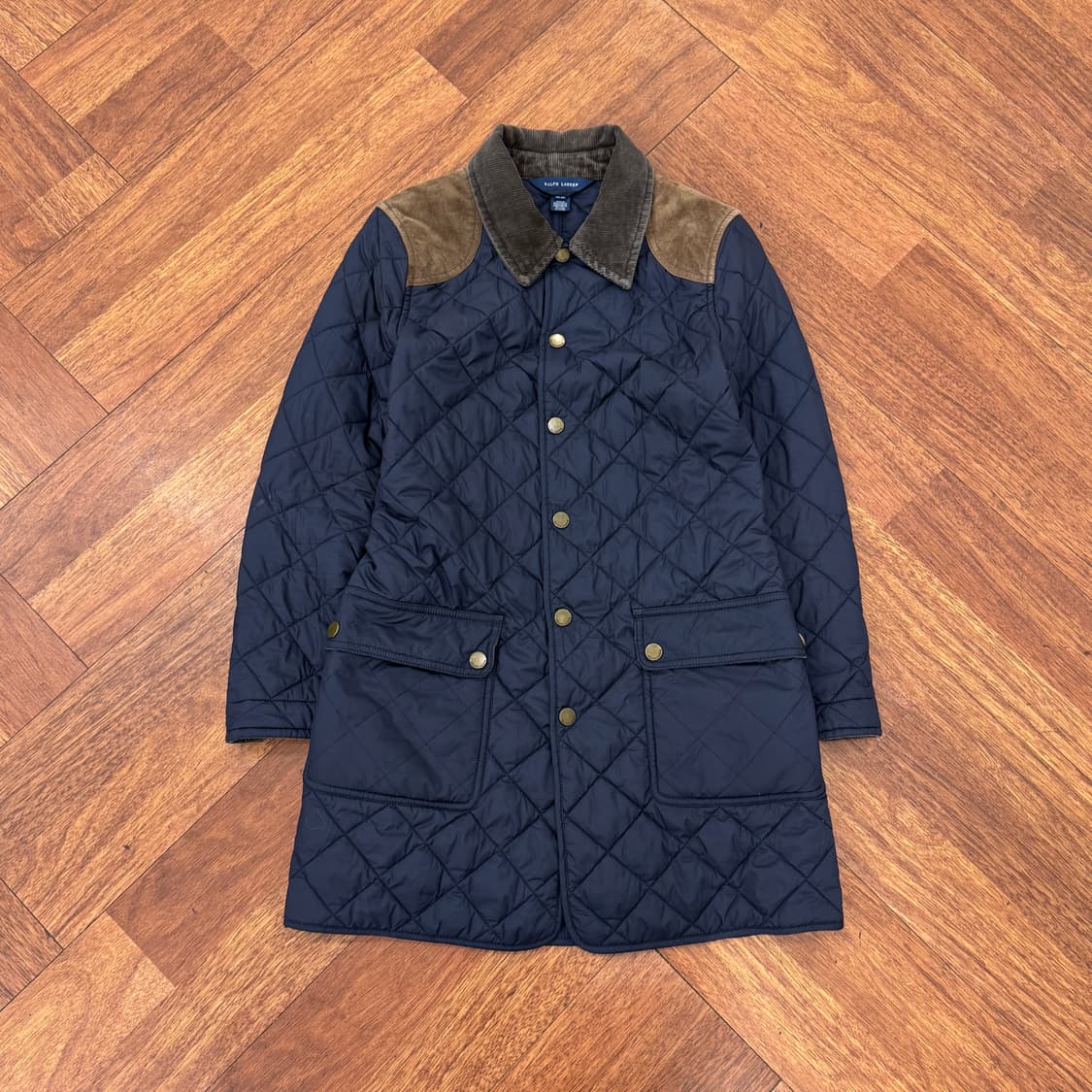 여성용 S 폴로 랄프로렌 네이비 퀼팅 자켓  상품이미지1