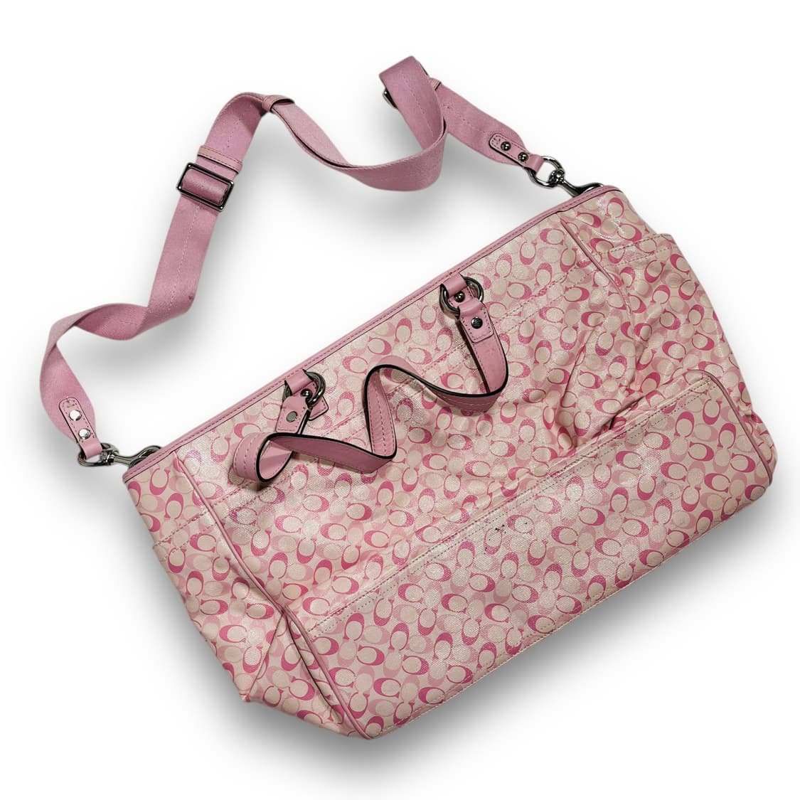 코치 러블리 시그니처 로고 y2k 딸기우유 숄더백/크로스백 상품이미지5