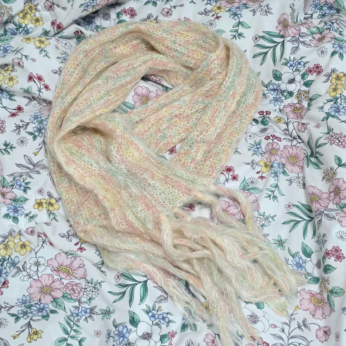 일본빈티지 파스텔 모리걸 로맨틱 레인보우 목도리스카프 상품이미지1