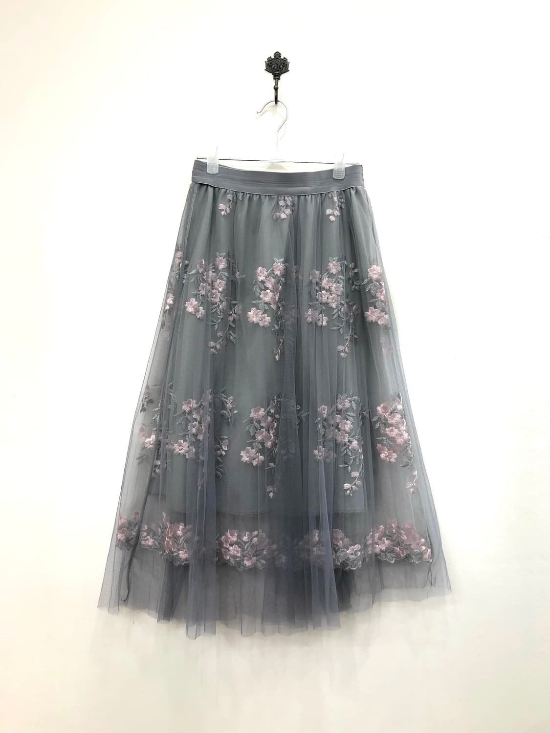 pink floral embroidery tulle skirt 상품이미지2