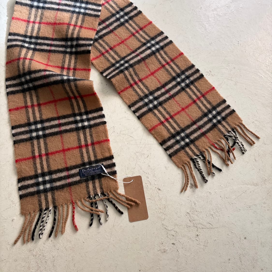90s 버버리 숏 빈티지 울 머플러 OS 상품이미지4