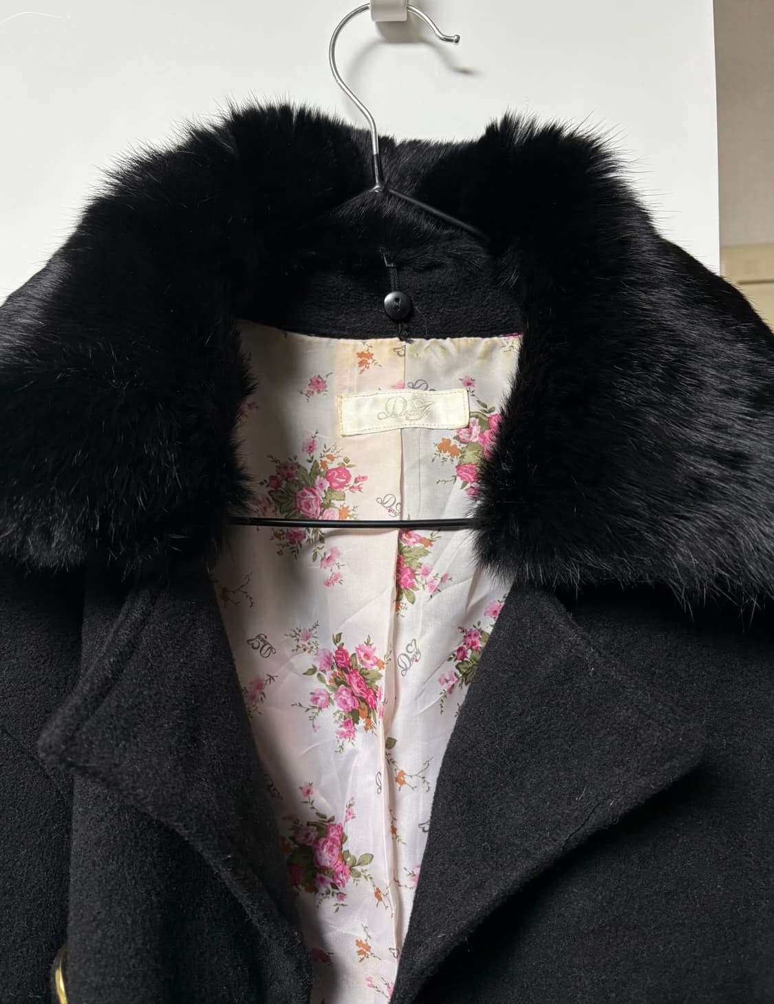 Deary 백리본 퍼 코트 블랙 디어리 디어마이러브 갸루 상품이미지8